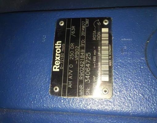 Bomba variável A7VO250DR Type do pistão axial de R902421849 AHA7VO250DR/63R-VPB02 Rexroth