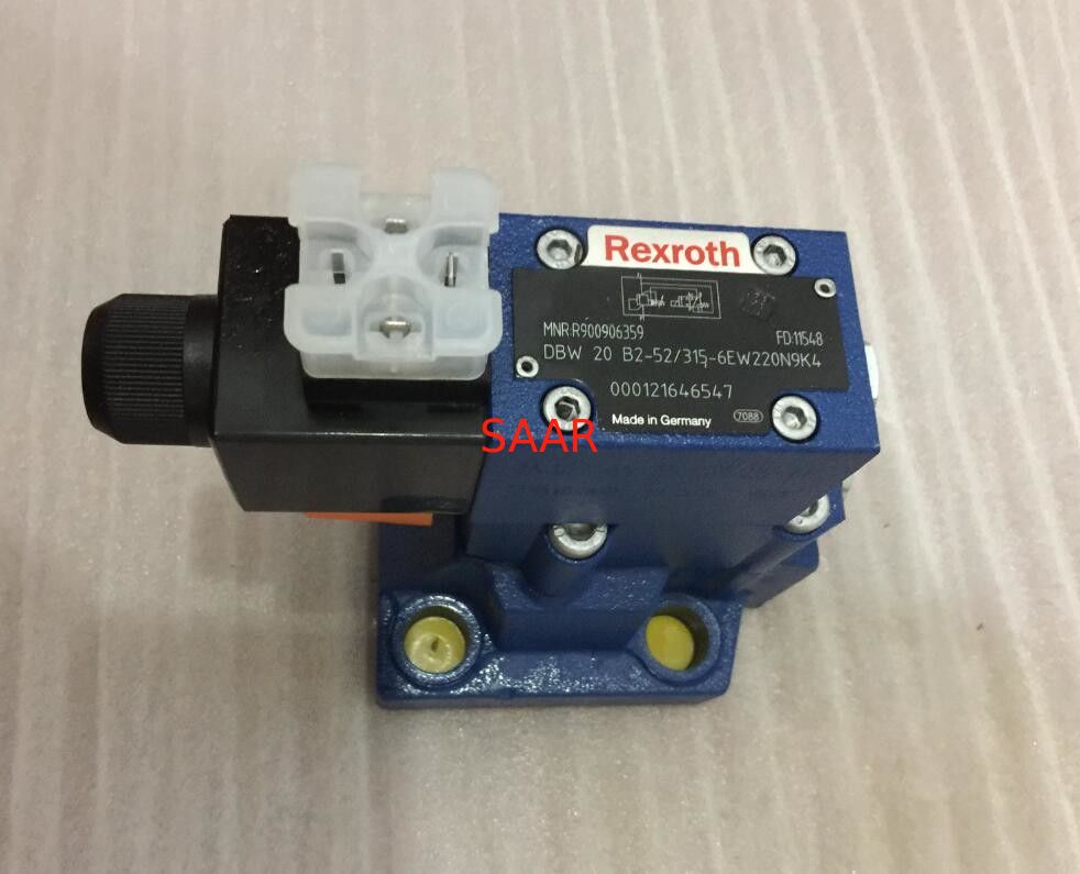 Válvula de escape de pressão de R900906359 DBW20B2-52/315-6EW220N9K4 DBW20B2-5X/315-6EW220N9K4, piloto controlado