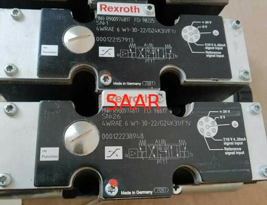 Válvula direcional proporcional de Rexroth R900974817 4WRAE6W1-30-2X/G24K31/F1V 4WRAE6W1-30-22/G24K31/F1V