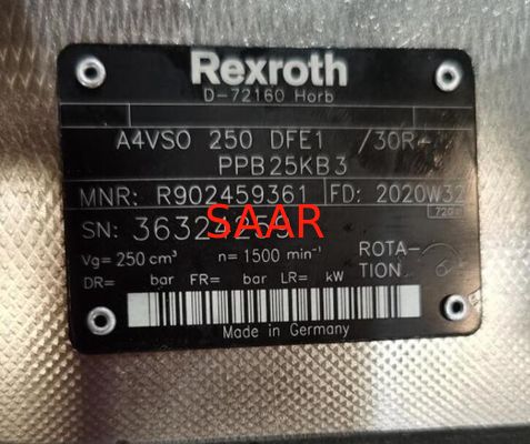 Bomba variável do pistão axial de Rexroth R902449361 A4VSO250DFE1/30R-PPB25KB3